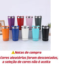 Copo térmico inox com Som tampa abridor e caixa de som com bluetooth Led 420ML