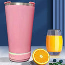 Copo térmico inox com Som tampa abridor e caixa de som com bluetooth Led 420ML