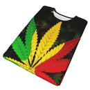 camisa Folha de maconha rasta cores pingando tinta estilo poliéster tshirt arte qualidade superior criativo fino t camisa manga curta